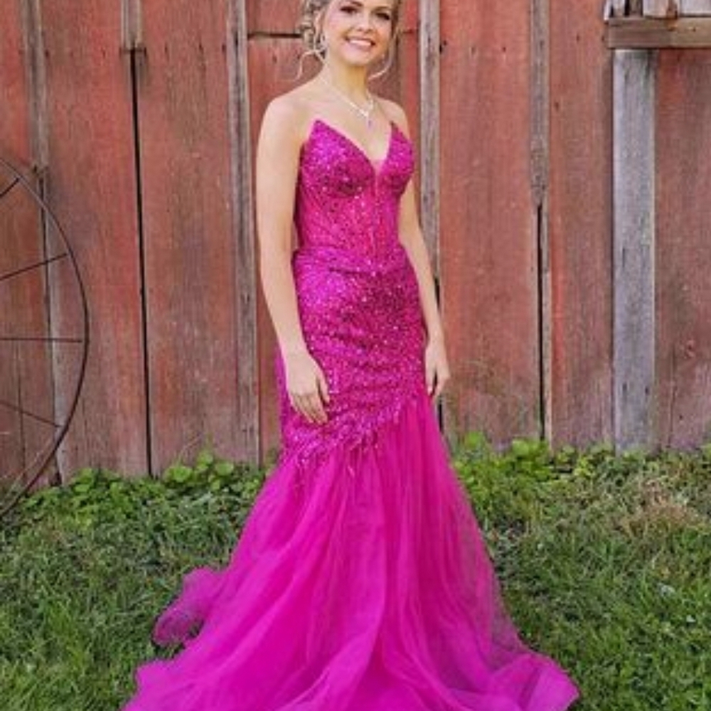 Stunning Pink Strapless Gown